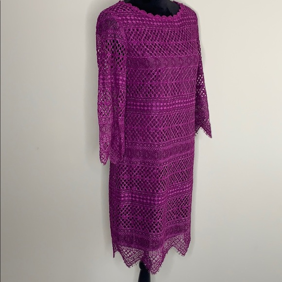 NWOT Trina Turk 3/4 Slv Embroidered Sheath Dress - Picture 2 of 8